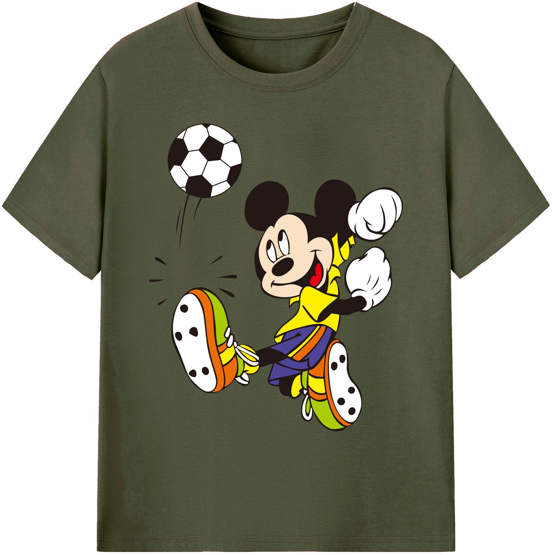 ミッキーマウス Mickey Mouse 綿100％ メンズ半袖Tシャツ｜肌触りやわらか＆通気性